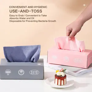 Multi-Use Disposable Kitchen Cleaning Towels - 20 Pieces/Box 7.87x7.87inch Quick Dry Dishwashing Cloths
