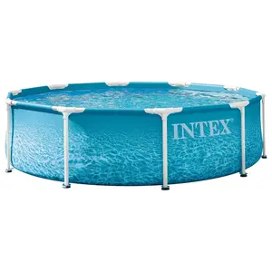 INTEX 28207EP 10Ft X 30In Beachside Metal Frame Above Ground Pool Set w/ Pump