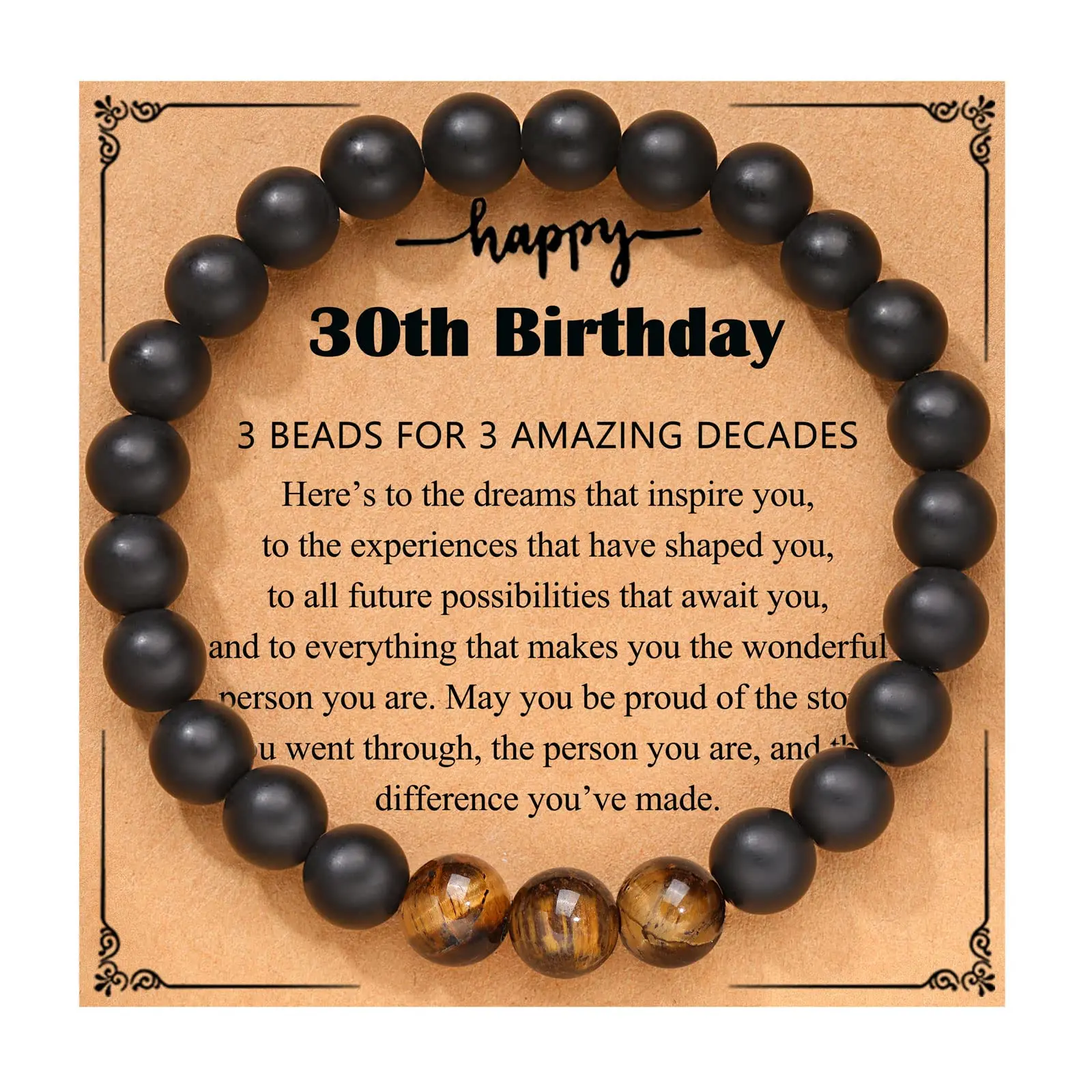 21st/30th/40th/50th/60th/70th Birthday Gifts for Him, Elastic Rope Bracelet for Men