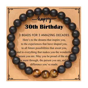 21st/30th/40th/50th/60th/70th Birthday Gifts for Him, Elastic Rope Bracelet for Men