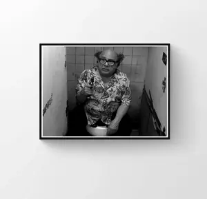 It's Always Sunny in Philadelphia Funny Bathroom, Funny Movie Poster, Funny Bathroom Wall Art, Black and White, Toilet Print Poster No Frame.