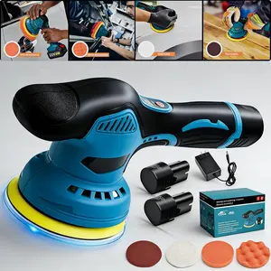 Cordless Car Buffer Polisher with 12V Lithium Rechargeable Battery*2, Cordless Polisher with 8 Variable Speeds, Cordless Buffer Polisher for Car Detailing, Polishing Tools, Polishing Accessories for Men