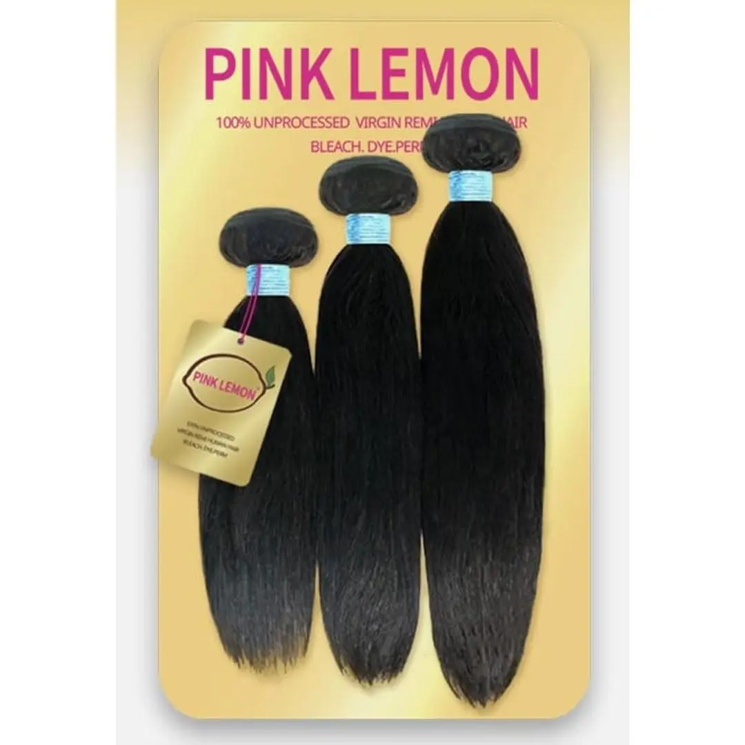 Pink Lemon Virgin Human Hair Weave 3 Bundles Straight