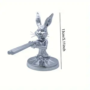 Retro Shotgun Rabbit Roof Ornaments-3D Metal Car Decoration, Suitable for All Car Models, Durable Alloy Steel
