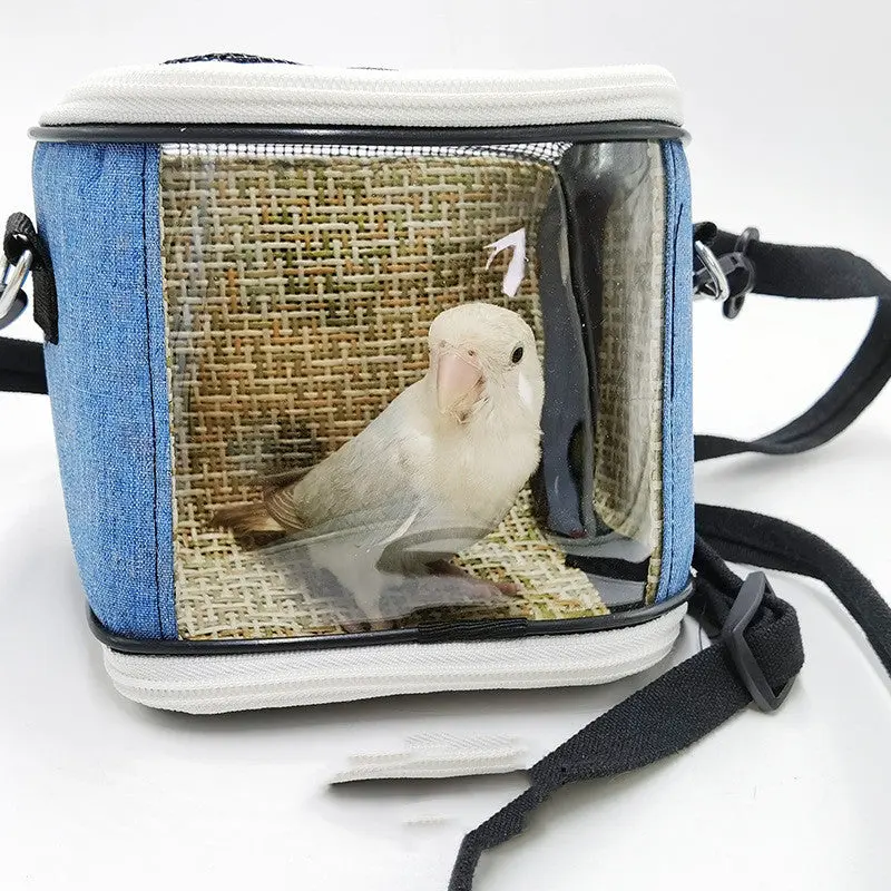 Portable Transparent Bird Carrier Bag - Small Travel Shoulder Pouch