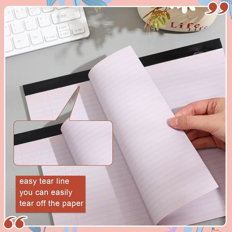 6 count 11" x 9.5" Legal Pads College Ruled Notepad Landscape Notebook Horizontal Lined Notebook 80 Gsm Assorted Colors Paper Pastel Writing Pads for School Office, 40 Sheet (Cute Color) 6 count 11" x 9.5" Legal Pads College Ruled Notepad Landscape Notebook Horizontal Lined Notebook 80 Gsm Assorted Colors Paper Pastel Writing Pads for School Office, 40 Sheet (Cute Color)