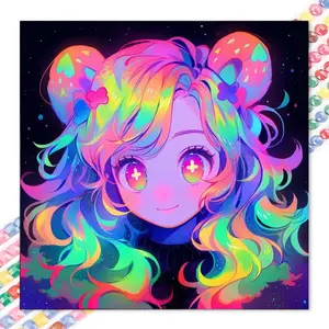 1 set of DIY diamond painting kit, 5D diamond art set, DIY decoration, colorful hair, fruit earrings, bowknot ornaments. Mosaic, diamond art, DIY art home decor, suitable for Christmas, Handmade Gifts