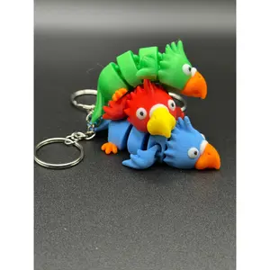 Articulated Parrot Fidget Keychain – Wiggle & Twist This Fun Feathery Friend! 🦜✨