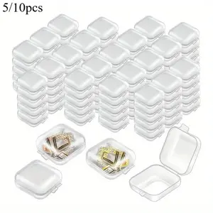 5/ 10pcs Mini Clear Plastic Storage Box, Jewelry Storage Case, Transparent Storage Organizer, Multifunctional Portable Storage Containers With Lid For Small Items, Crafts, Jewelry, Hardware