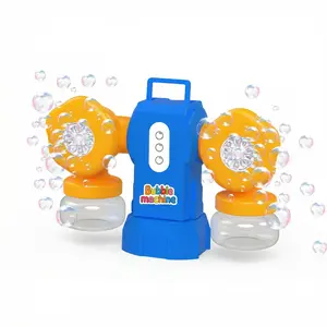 Cool 360° Rotating Bubble Machine | Double-Barrel Automatic Bubble Blower with USB Rechargeable, Rich Bubbles, Handheld Grip, Perfect for Backyard Play & Birthday Favors