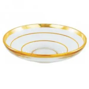 Pasabahce Tea Saucers Aida With Gold Trim- 6 Piece