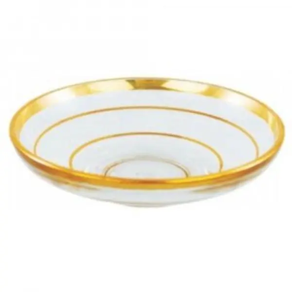 Pasabahce Tea Saucers Aida With Gold Trim- 6 Piece