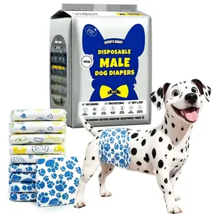 DONO Disposable Male Dog Diapers,Doggie Diapers Wetness Indicator Leak-Proof Dog Belly Wraps, Rapid-Dry Gel Technology Puppy Diapers for Excitable Urination Incontinence