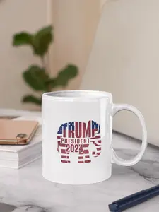 15oz Ceramic Reusable Coffee Beverage Cup - 2024 Trump or Trumbo Themed Mug with Bold Print, Washable Kitchenware, Ideal Election Gift