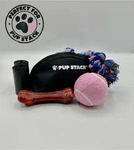 Pup Stack Pack - Includes Black Bag, Pink Tissue, and Pink Tennis Ball with Ribbon