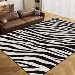 Zebra Pattern Floor Mat, 1 Count Non-slip Floor Carpet, Decorative Area Rug for Home Living Room Bedroom Hotel Coffee Shop, Animal Print Rug, Leopard Print Rug