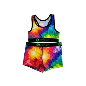 ETHIKA 2024 Women's Men's Sports Vest Underwear Shorts Set Running Fitness Quick-drying Breathable Tight Elastic Two-piece Set