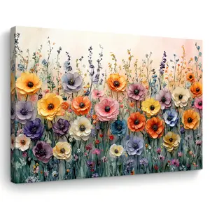 Charming Floral Canvas Wall Art - Wooden Frame Creative Design Art Prints, Suitable for Living Room, Bedroom, Kitchen, and Office Decoration - Perfect Christmas Gift, Perfect Room Decoration, Decorative Artwork