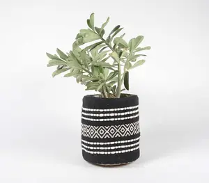 Monochrome Cotton & Jute Basket