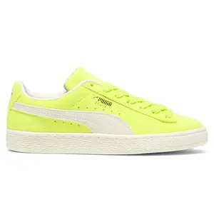 PUMA Womens Suede Neon Lace Up Sneakers Shoes Casual - Yellow