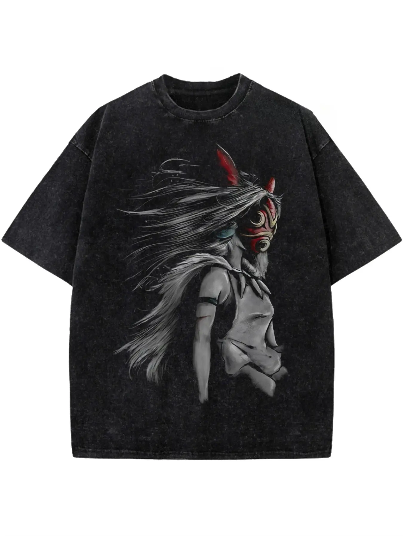 Men's Vintage Cotton T-Shirt with a Distressed Animation Figure Graphic, Fitted Cut Round Neck Top for Casual Streetwear, Sizes S, M, L