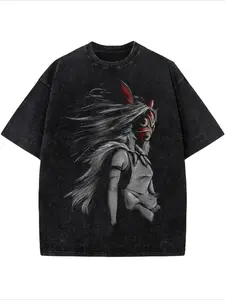 Men's 100% Cotton Vintage Distressed Short-Sleeve Round Neck T-Shirt - Menswear Top, Valentine-Theme Animation Characters & Text Patterns, Outdoor Casual Streetwear