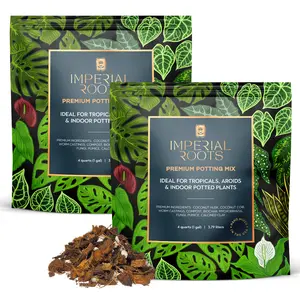 Imperial Roots Premium Potting Mix 2 Packs - Chunky Soil for Healthy Houseplants, Prevents Fungus Gnats & Root Rot, Organic Nutrients, Eco-Friendly Coco Coir, Easy Storage, USA Made