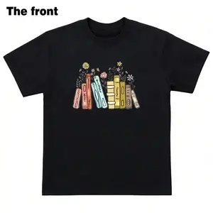 Women Short Sleeve Book Sweatshirt Reading Lover T-Shirt Bookish Gift for Students Cotton Casual Top