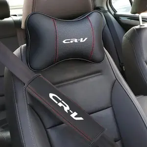PU Leather Car Removable Headrest Rest Cushion, Neck Pillow Seat Cover, Seat Belt Shoulder Pads, for Honda Crv Cr-V, Car Accessories, Auto Accessories