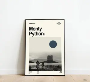 Monty Python And The Holy Grail – Wall Decor – retro modern, vintage inspired Poster, Art Print – Abstract Minimalist