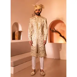 Offwhite shehjada sherwani
