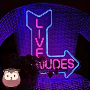 Arrow Shape LED Neon Sign, USB Powered Adjustable Brightness, Wall Decor Art Atmosphere Light for Club Party Bar Nightlife Venue