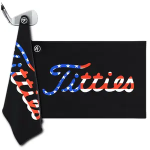 Fore Show Magnetic Golf Towel (Titties) Waffle Microfiber with Magnet for Golf Bags, Carts & Clubs - 24” x 16” Funny Golf Gift Accessory For Men