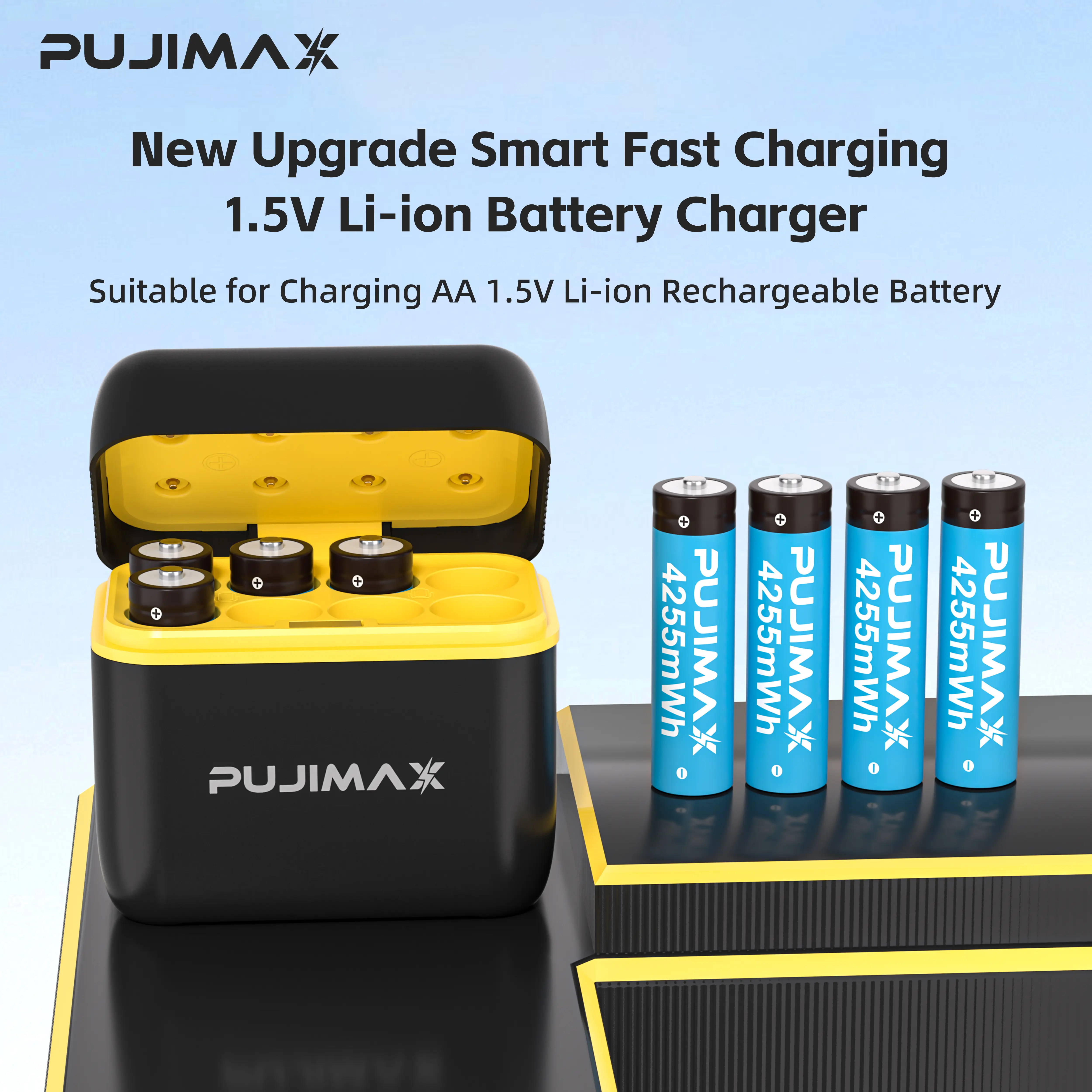 8-Pack High Capacity 1.5V Lithium AA Rechargeable Batteries (4255mWh) Complete Kit with USB-C 8-Slot Charger, Charging Storage Case, Cable for Home Users’ Game Controllers & Home Devices