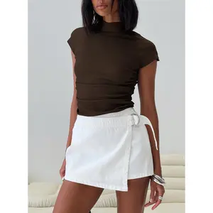 Elinora Wrap Mini Skirt White