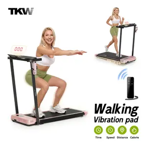 TKW 4-in-1WalkingVibration pad, Lightweight UnderDeskWalking pad Treadmill, 220-300lbs Weight Capacity,Low-Noise Motor Walking Pad,withHandle, Remote Control & Wheels for Easy mobility, LEDDisplay, Portable Under Desk Treadmill