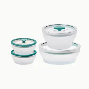 Anyday 8-Piece Glass Container Set with Glass Lids for Food Storage and Cooking