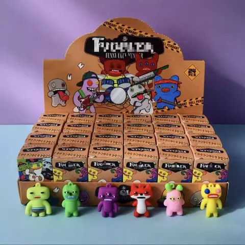 24PCS Kawaii Creepy Keychain Mystery Box - Unisex 3.5cm Soft Plastic Cutecore Curiosities, Ugly Monster Dolls, Keychain Accessory, Bag Charms, Quirky Gifts, Unique Cool Gifts, Stocking Stuffers, 24 Fun Surprises