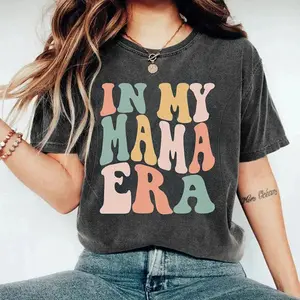 Giftifymama Women's Comfortable Short-Sleeve Nursing Top - "In My Mama Era" Funny Maternity Clothing, Mother’s Day Gift with Zippers