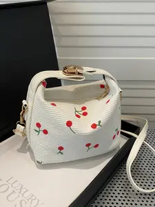 Cute Fruit Print Crossbody Bag, Fashion Sweet Casual Small Square Shoulder Bag, Versatile Design for Daily Use, Crossbody Purses