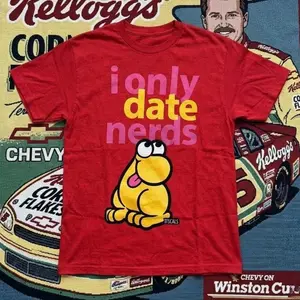 I Only Date Nerds Graphic Tee, Funny Cartoon Style T-Shirt, Cute Unisex Gift