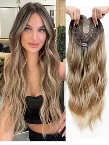 🔥Boost Hair Volume Instantly! 22" Wavy Hair Topper with Bangs | Kanekalon Synthetic | Clip-In | Thinning Hair Solution & Crown Coverage | WigTok Must-Have
