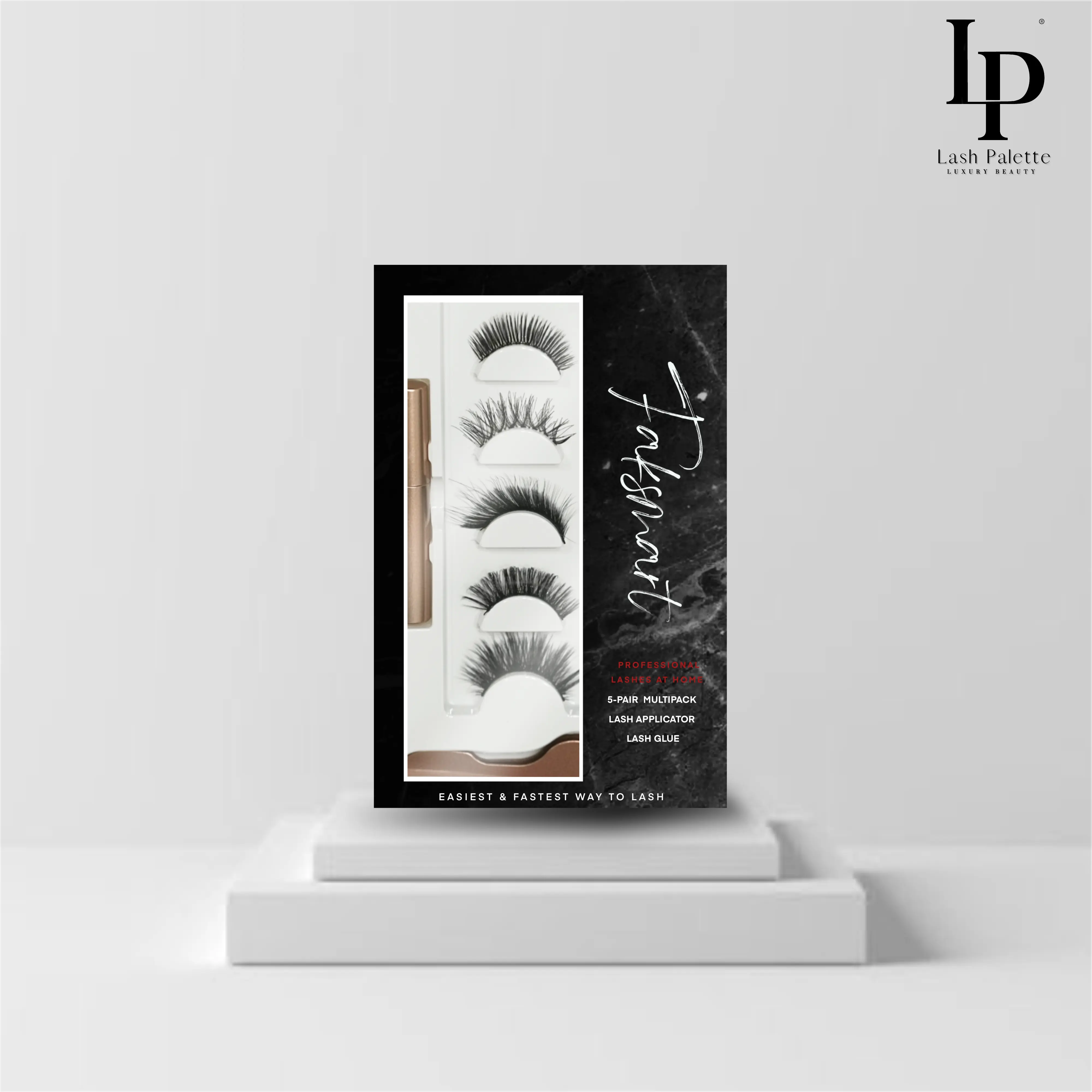 Lashpalette 5 style 5 pairs of popular false DIY Extensions eyelashes, GAZE, ALLURE, SIREN, LUXE, ENVY Makeup KIT, cat-eye, natural look, sexy look, long dramatic faux strip lashes