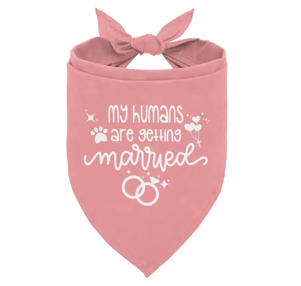 My Humans are Getting Married Dog Bandana Pink Dog Bandana Dog Wedding Bandana Dog Scarf Accessories Dog Bandana for Small Medium Large Dogs Dog Engagement Bandana Gift for Dog Lover (E46)