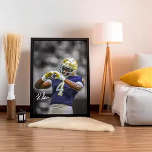[ SALE UP 45% - UNFRAMED POSTER ] Jeremiyah Love Poster, Signed Football Poster, Sports Wall Art, Game Room Decor