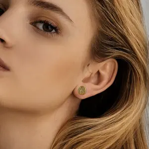 U7 Round Celtic Knot Earrings Stud for Men Women