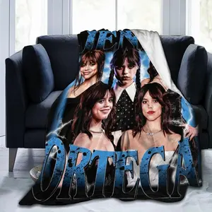 Jenna Actor Ortega Throw Blanket Flannel Blanket Warm Soft Microfiber Blanket for Living Room Couch Sofa Bedroom Decor Gifts 40""x30"", Black