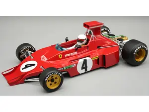 Ferrari 312B3-73 #4 Arturo Merzario Formula One F1 "United States GP" (1973) "Mythos Series" with Driver Figure and Display Case