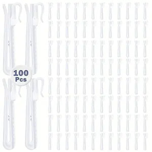 50/100/150Pcs Plastic Adjustable Pinch Pleat Hooks, Heavy Duty Curtain Pins for Pleated Drapes, Window & Shower Curtains