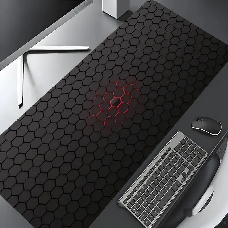 Geometric Honeycomb Pattern Mouse Pad, Rectangle Gaming Mouse Pad, Non-slip Rubber Pad, Desktop Decoration Protective Pad for Home, Office, Laptop, Desktop Computer Games